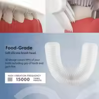 Cepillo de dientes ultrasónico automático,Cepillo De Dientes En Forma De U，Cepillos de dientes ultrasónicos de 360 ​​° Cepillo de dientes eléctrico y Kit de blanqueamiento dental，para Cargar IPX7 a Prueba de Agua - details 4
