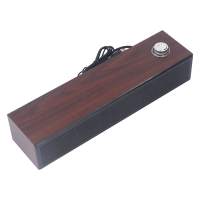 Altavoz de madera para ordenador de escritorio, barra de sonido estéreo de alta fidelidad con entrada auxiliar y cable USB para PC, portátil, tabletas y monitores. - details 2