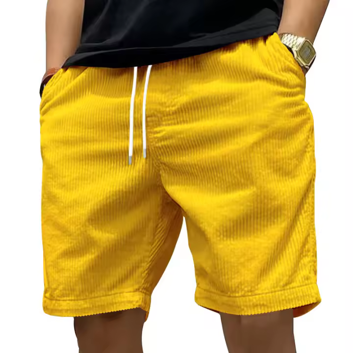 Pantalones cortos de trabajo de peso pesado para hombre, tendencia de verano, pantalones cortos casuales de pana retro de moda para hombre - 1