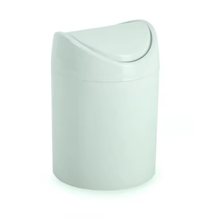 CABLEPELADO Papelera basculante plástico para mesa, Mini Basurero de Mesa, Cubo de Basura para Escritorio, Papelera de Oficina Pequeña, Papelera de Plástico con Tapa Basculante, 1.4 Litros, Verde - 1