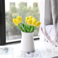 10pcs Tulipes Amarillos Artificiales De 29cm Decoración De Hogar Y Jardín Flores Falsas Para Bodas Y Propuestas - details 5
