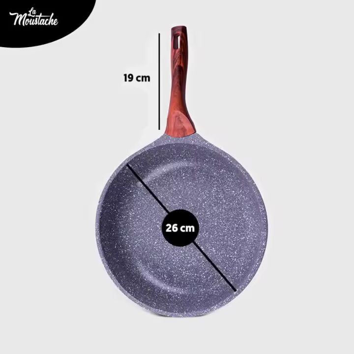 LA MOUSTACHE Sartén AMALFI de Aluminio Fundido con Revestimiento de Titanio Antiadherente, Todo Tipo de Cocinas, Sin PFOA - 1