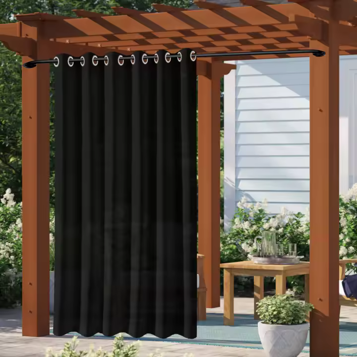 Cortina De Privacidad Impermeable Para Exterior 1PC Adumbral Para Gazebo Puerta Del Porche Pergola Patio Moderno Estilo Solido 100% Poliéster - 1
