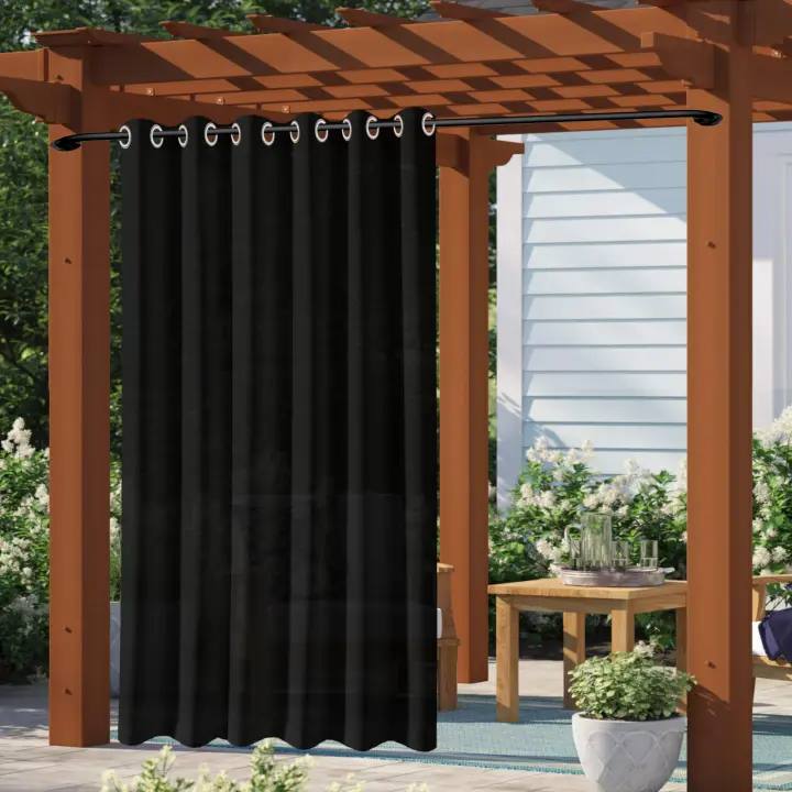 Cortina De Privacidad Impermeable Para Exterior 1PC Adumbral Para Gazebo Puerta Del Porche Pergola Patio Moderno Estilo Solido 100% Poliéster - 1