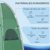 Outsunny Tienda de Ducha Portátil Tienda de Privacidad Emergente 122x122x213 cm UPF30+ Cambiador para Camping WC Inodoro Senderismo Verde - details 3