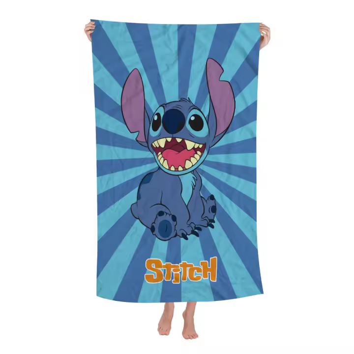 Toalla De Playa Absorbente Y Suave De Microfibra Con Diseño De Stitch Para Yoga Natación Running Montañismo Y Deportes Tamaño 76x182 Cm - 1