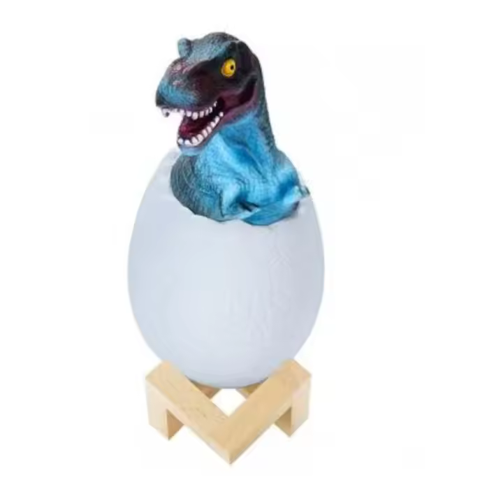 Lampara 3D Dinosario Rex huevo de dinosaurio lampara decorativa infantil 16 colores regalo para niños y niñas - 1