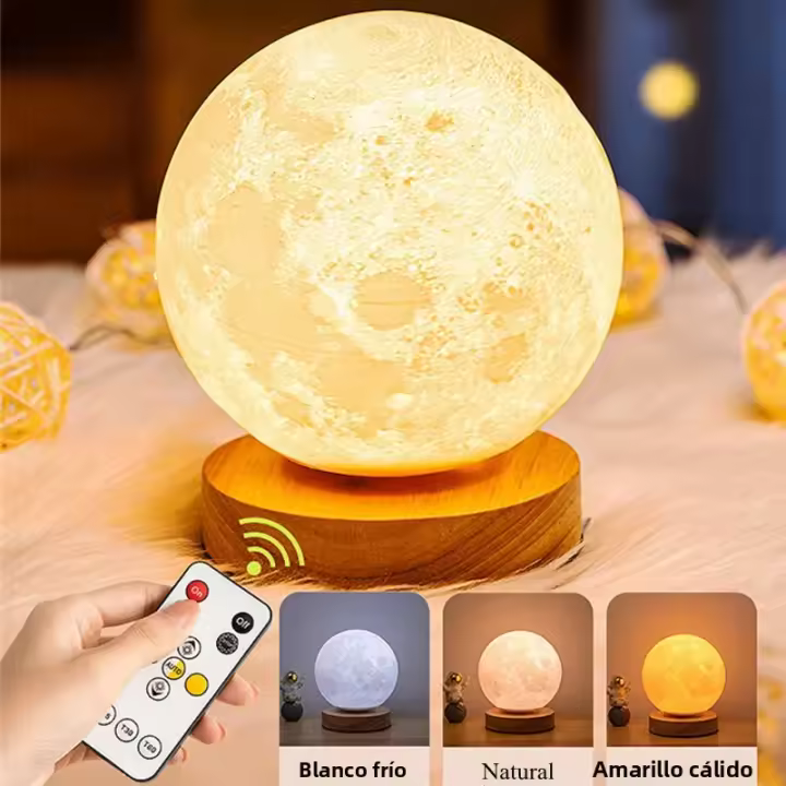 Lámpara Nocturna De Luna LED Creativa En 16 Colores Con Control Táctil Y Rotación 360° Luz Nocturna Para Oficina Y Hogar - 1
