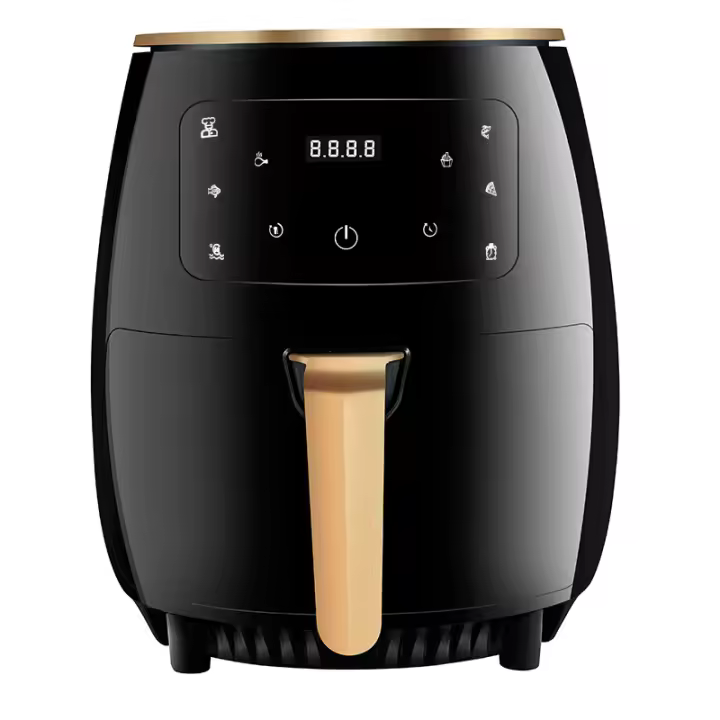 Freidora de aire sin aceite con control tactil 4,5L 1400W, horno air fryer digital color negro, Don Feliz - 1