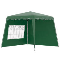 Outsunny Carpa Plegable con 2 Paredes Laterales 2,89x2,89 m Cenador Pabellón de Jardín con Altura Ajustable y Bolsa de Transporte Protección UV50+ para Exterior Patio - details 0