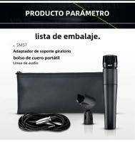 Microfono Dinámico Cardioid Metal SM57 Para Escenario Y Karaoke Microfono Profesional Para Canto Y Grabación De Voz - details 5