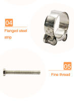 ZSDTRP Kit De Abrazaderas Para Escape De Motocicleta De Acero Inoxidable 26-63mm Universal Para Muffler Slip-on - details 7