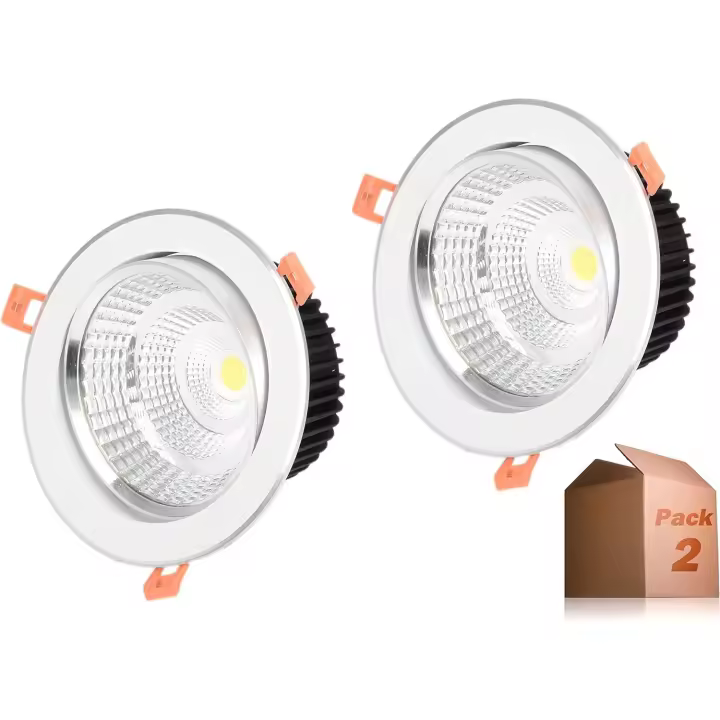 ONSSI Foco Downlight LED 5W (Pack 2) Marco Aro Blanco Focos Empotrables LED de Techo - 1