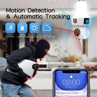 Cámara IP Inalámbrica Wifi E27 Con Doble Lente Tres Pantallas 8MP Visión Nocturna IR Seguridad Red Mini CCTV Para El Hogar - details 9
