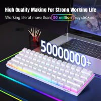 Teclado Mecánico De Juego HXSJ V900Pro 61 Teclas RGB Con Interruptores Hot Plug Cableado Para Computadora Y Laptop Estilo Mini - details 5