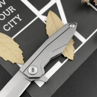 Cuchillo De Bolsillo Miniatura Plegable Con Hoja De Acero D2 Y Mango De Acero Inoxidable Multifuncional Para Rescate Al Aire Libre Ligero Y Portátil - details 3
