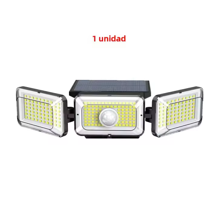 Luz Solar Exterior 368 LED Seguridad Inalámbrica Con 3 Modos Cabeza Ajustable Para Garaje Jardín Pared Valla - 1