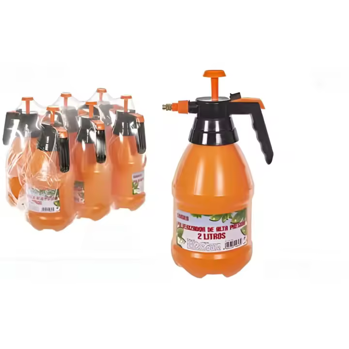 Pulverizador de Alta Presión de 2 litros Color Naranja para Jardín, Botella Fumigadora de Agua para Plantas, Riego y Limpieza Exterior, pulverizador de Mano, pulverizador Ligero. - 1