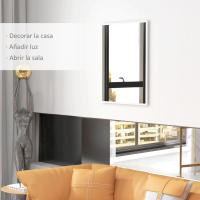 HOMCOM Espejo Rectangular Espejo de Baño Espejo de Pared Decorativo para Salón Entrada Pasillo Horizontal o Vertical Blanco - details 0