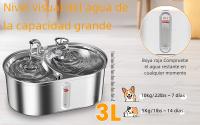 Dispensador De Agua Para Gatos 3L Con Doble Cuenco Acero Inoxidable Gran Capacidad Dispensador De Bebida Inteligente Para Perros Y Gatos - details 3