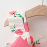 Conjunto De 2 Piezas Vestido De Verano Para Niñas Estilo Nuevo Con Sombrero Y Lazo Splice Lemon Imprimir Encaje Sin Mangas Longitud De Pierna Vestido De Niñas - details 6