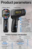 ANENG TH203 Termómetro Infrarrojo Industrial Inteligente Pantalla VA Color Inverso Medición De Temperatura -50~600℃ Herramienta De Prueba - details 9