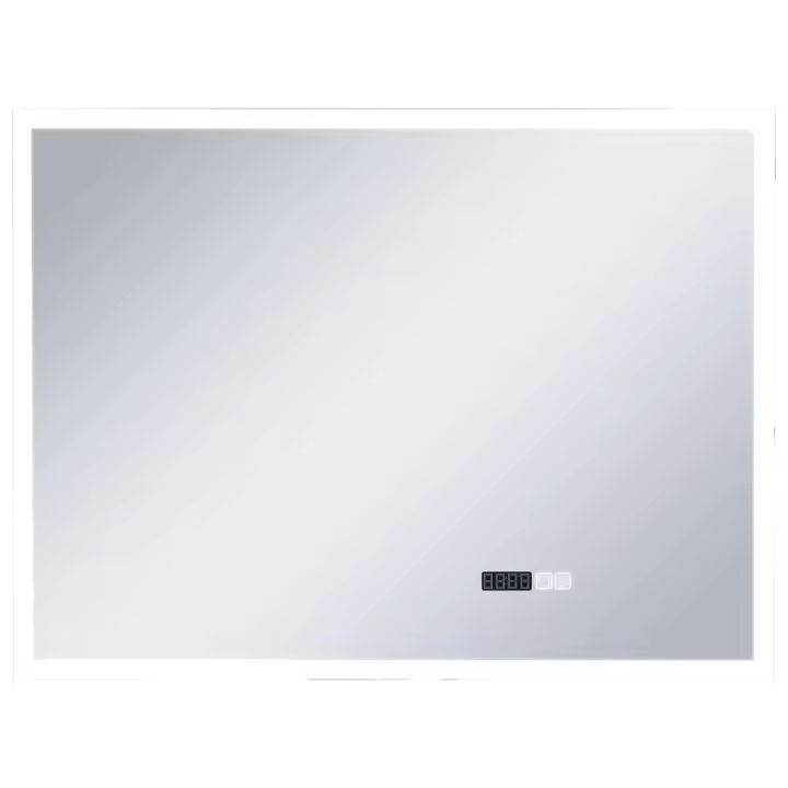 Espejo bañoEspejo de baño con LED, sensor táctil y reloj 80x60 cm - 1