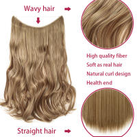 Extensiones De Cabello Sintético BENEHAIR Sin Clip Invisibles Faja De Cabello Invisible Para Mujeres Extensiones De Hairpieces Falsa Cabello Textura Wavy Color Puro Longitud 20 Pulgadas - details 5