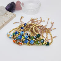 Pulseras De Ojos Turcos Múltiples Colores Para Mujer Con Cuentas Plateadas Doradas Accesorios De Moda Bohemia Geométricas - details 1