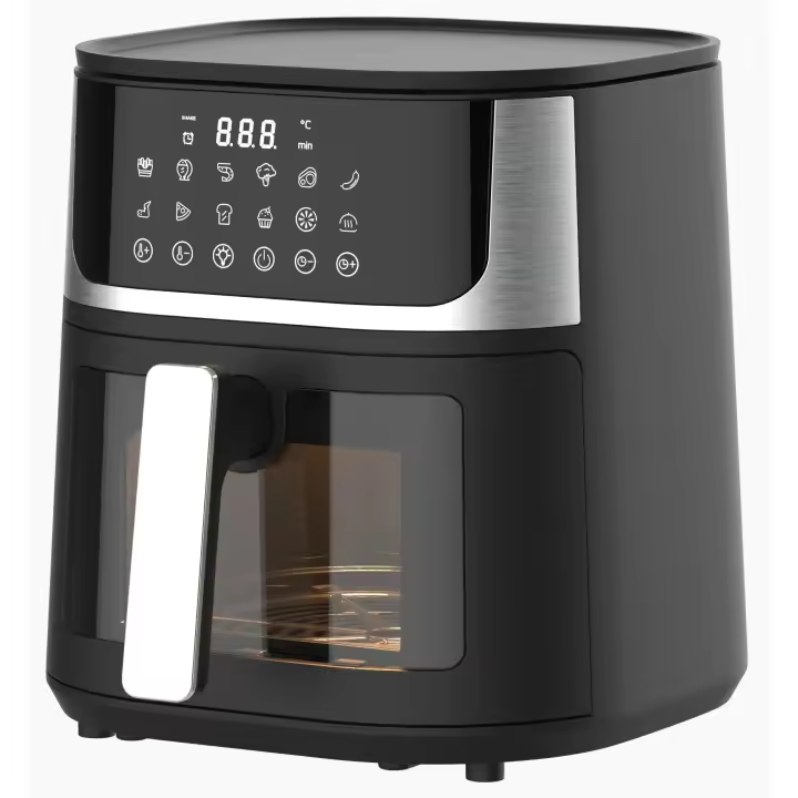 OstarkDom Freidora sin Aceite 5L 5.5L Freidora de aire caliente, 5 L, Panel táctil, 10 programas preestablecidos, Regulable hasta 200 ° C, Temporizador 60 minutos, Apagado automático, 1400W - 1