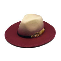 Gorro De Paja Gradiente De Otoño E Invierno Para Hombres Y Mujeres Gorro Fedora Clásico Con Pico Ancho Gorro De Paja Imitación Lana Cloche Para Mujer - details 10