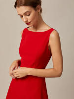 Vestido Mini Elegante Sin Mangas Con Cuello En Bote Y Espalda Descubierta Para Mujer Vestimenta Preppy Estilo Elegante Para Fiestas Y Banquetes - details 3