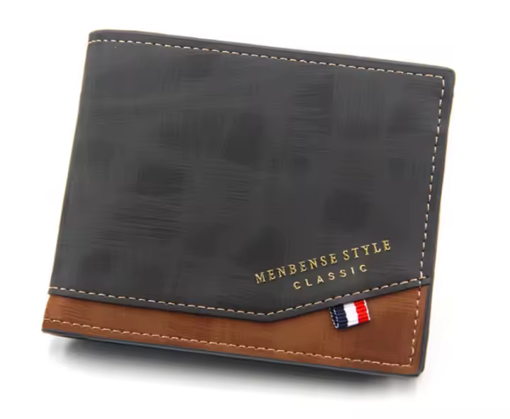 Cartera De Cuero Para Hombre Corta Con Gran Capacidad Y Frota Large Multi-Slot Moneda Bolsillo Foto Cartera Pequeña Vintage Para Hombres - 1