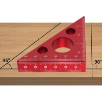 Regla De Ángulo Precisa De Aluminio 45/90 Grados Escala Métrica Herramienta Multifuncional Para Carpintería Regla De Altura Engrosada - details 2