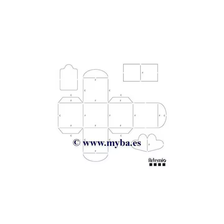 Artemio                             PLANTILLA PARA CAJAS CÚBICAS 6,5x6,5 CM ARTEMIO - 1
