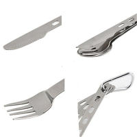 Juego De Cubiertos De Acero Inoxidable Ultra Ligeros 3 Piezas Cuchillo Fork Cuchara Para Uso Doméstico Viajes Camping Picnic - details 3