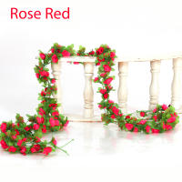 Guirnalda De Flores Artificiales De Rosa Y Hiedra Verde MissDeer 230cm Para Decoración De Casamiento Hogar Jardín Y Navidad Adorno De Pared - details 2