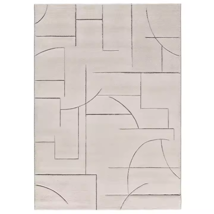 ATTICGO Alfombra de Interior Estilo Geométricas en Crema - LENA 40264 | 80X150, 120X170, 160X230, 200X290 cm - 1