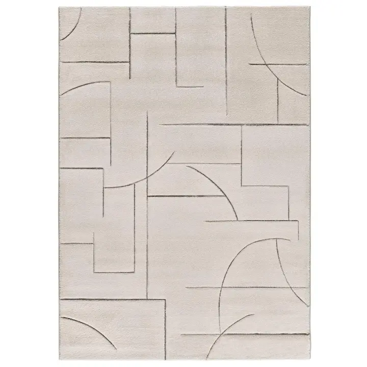 ATTICGO Alfombra de Interior Estilo Geométricas en Crema - LENA 40264 | 80X150, 120X170, 160X230, 200X290 cm - 1