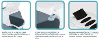 Arenero Cubierto Cerrado Grande con Puerta Oscilante nestQ, Tapa Abatible para Gatos – Gatera Cerrada con Pala – Limpiar Fácilmente la Bandeja – Filtro de Carbono Activo - details 2