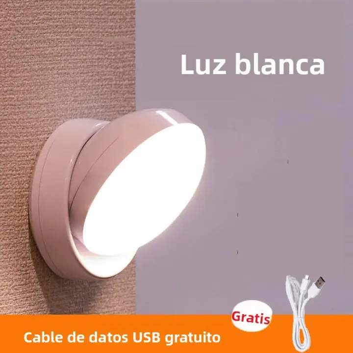Lámpara Nocturna Recargable USB Con Sensor De Movimiento 360° PIR Luz LED Eficiente Para Dormitorio Armario Cerca De La Cama Escaleras Inteligente - 1