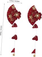 1 Par Horquilla Abanico Plegable Pinzas Para El Cabello Para Niñas Mostrar Accesorios Abanicos De Papel Alfiler Pasador En Forma De Abanicos Rojo Aleación De Zinc - details 0