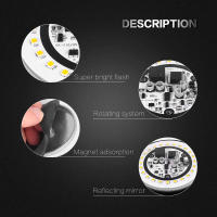 Luz De Advertencia Estroboscópica LED Para Emergencias En Coche Base Magnética Amarilla Azul Roja Mini Policia Flashing Beacon 12V 24V - details 2