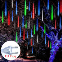 Luces De Lluvia De Meteoros LED Para Decoración De Navidad Y Fiestas Colgante De Agua Caída Fairy Para Patio 30/50CM Con Enchufe EU - details 1