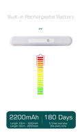 Lámpara Nocturna LED Con Sensor De Movimiento Recargable Magnética Para Mesa Iluminación Sin Cable USB Para Cocina Armario Pasillo - details 3