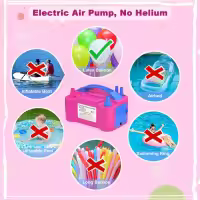 Herramienta de bola inflable portátil con bomba de Aire Eléctrica Inflador de Globos de Doble orificio V 220-240V 50HZ 600W Regalo de Navidad-100 Globos de regalo -- Black Friday-Gift de Navidad - details 7
