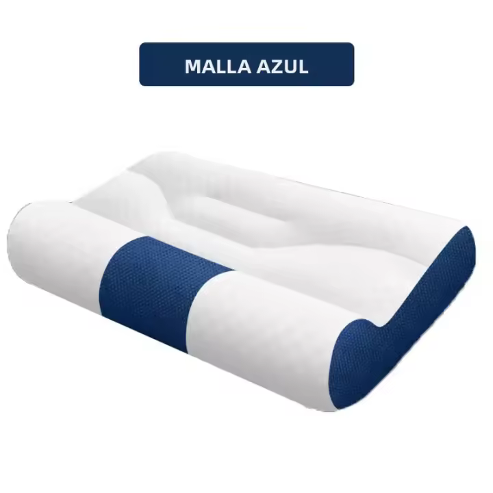 Almohada De Memoria Para El Cuello Y Los Hombros Almohada Azul Ergonómica Para El Sueño Almohada De Cervical De Poliéster Y Algodón 200TC Alivio Del Dolor - 1
