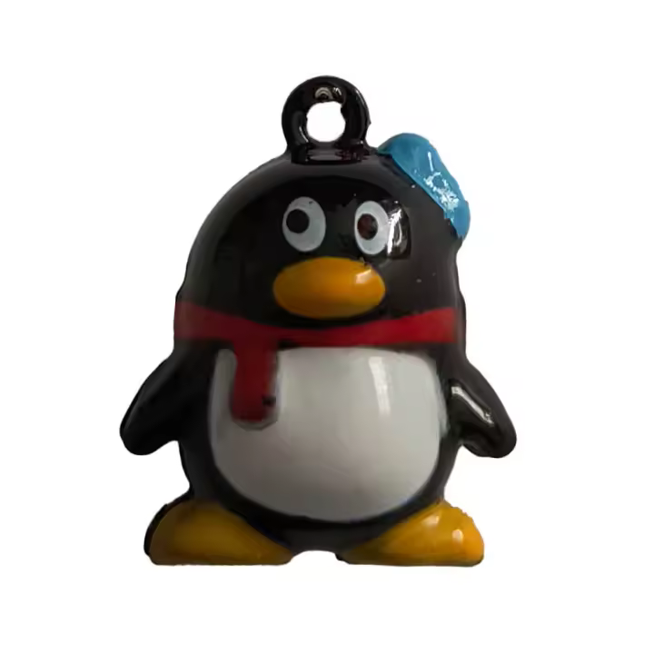 Cascabel Decorativo Metálico – Tamaño Mini – Bell – Animales – Pinguino – Penguin – Música para tu Ropa y Complementos – 2,0 x 2,0 cm. – Moda The Happy Patch - 1
