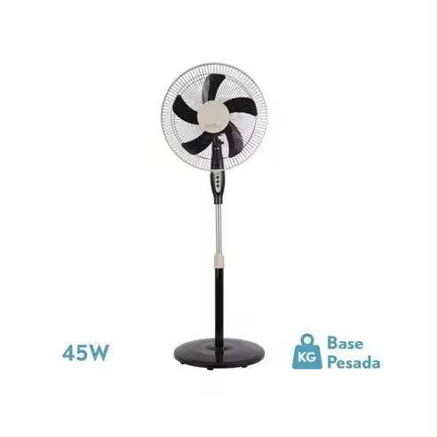 FABRILAMP Ventilador de Pie Belmonte Negro/Beis 45W 3 Velocidades Oscilante - Potente y Eficiente - 1