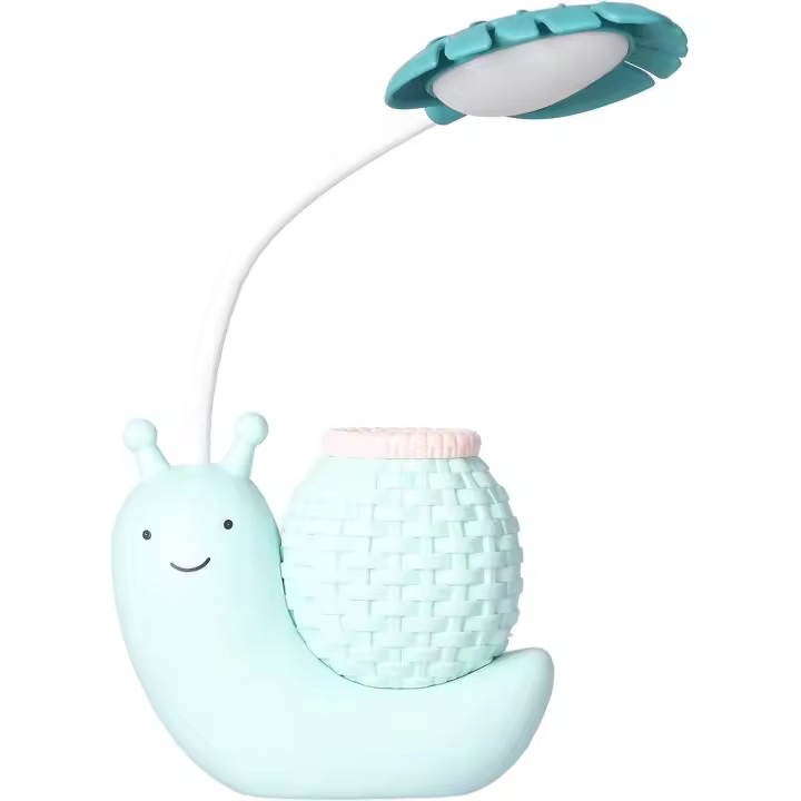 Lámpara de escitorio LED with portalápices y soporte de Dibujos animados, multimtifción, Carga USB, Bonita Luz de escritorio para estudiantes y niños (Azul) - 1